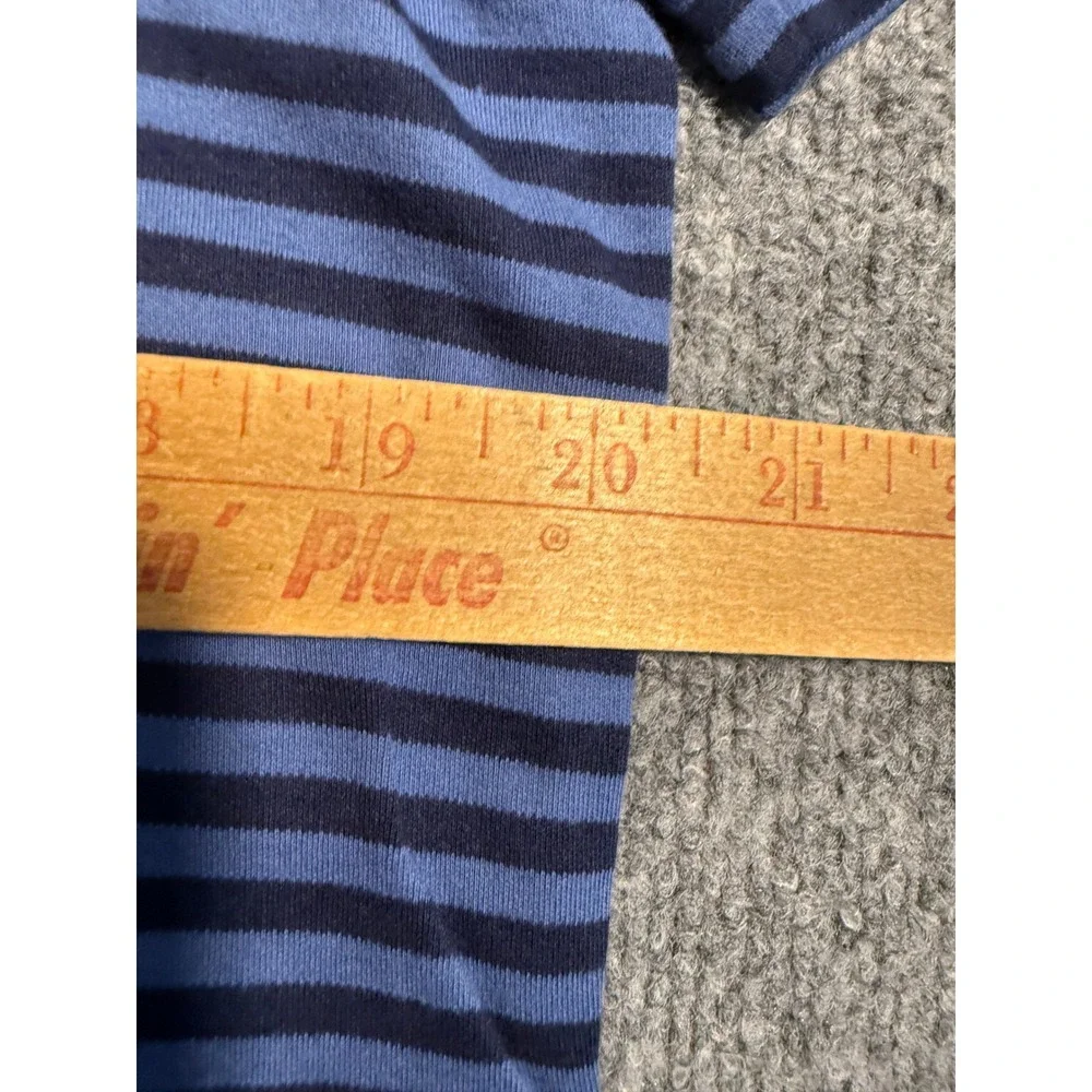 Polo Ralph Lauren Mens Large Blue Navy Striped Short Sleeve Polo Shirt Pony Logo